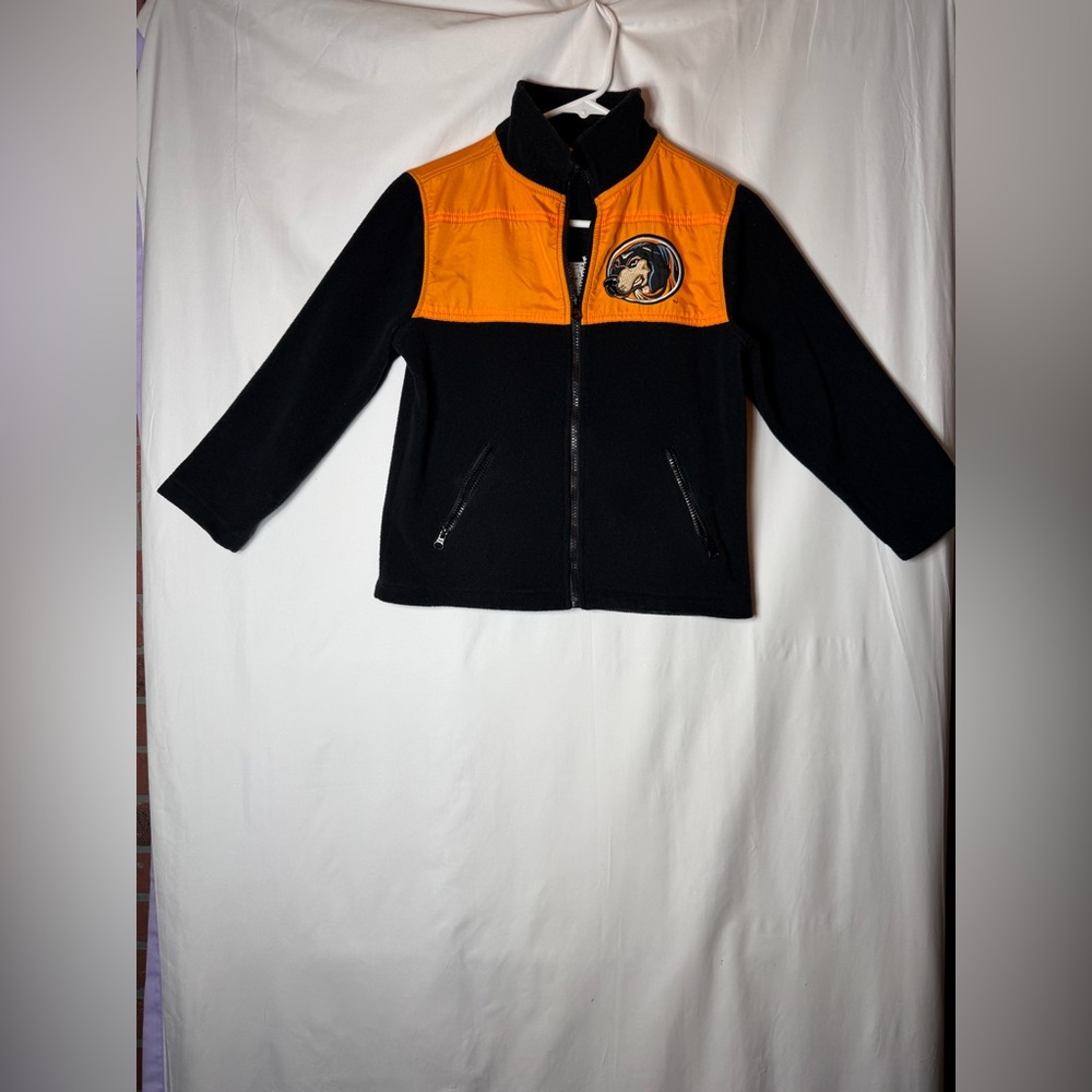University of Tennessee Youth Small Size 8 Orange and Black Fleece Zip-Up Jacket